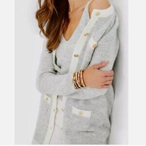 NWOT $248 Lilly Pulitzer Davison Sweater 2 Pc Set Heathered Seaside Grey S XXS